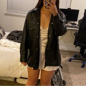 Zara faux leather shirt/jacket